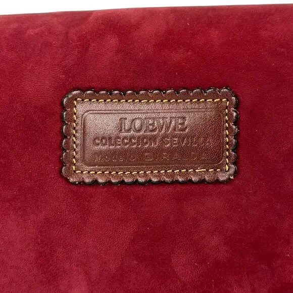 Loewe Vintage Anagram Sevilla Suede Leather Shoulder Bag - Picture 9 of 11